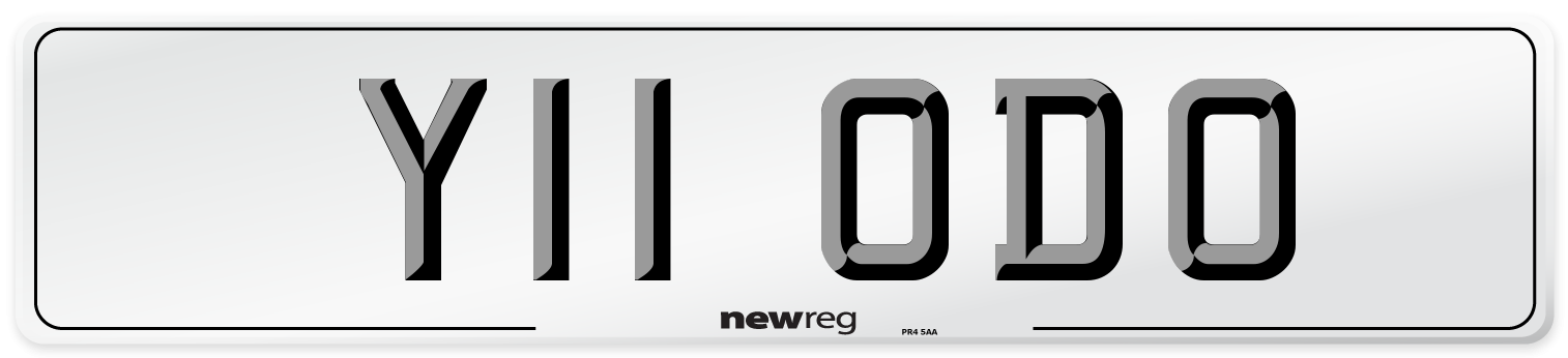 Y11 ODO Number Plate from New Reg